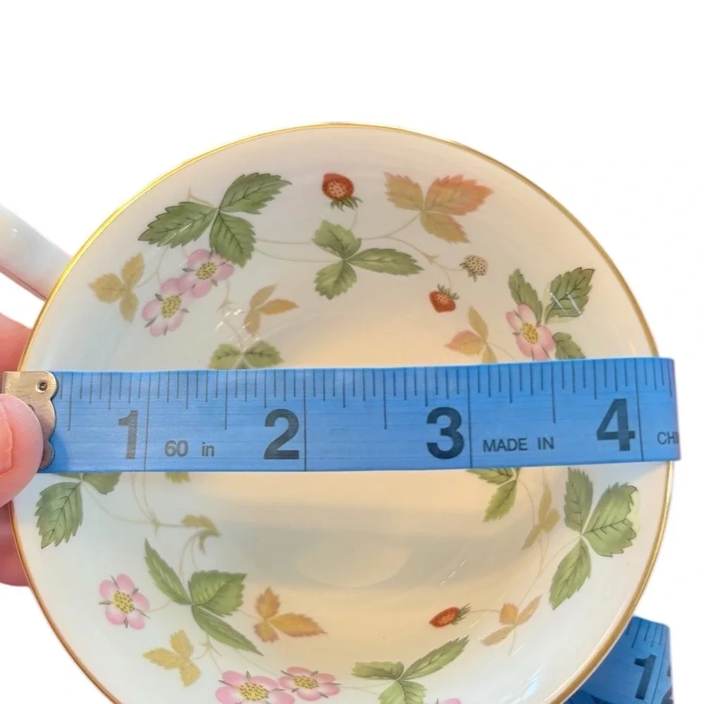 Wedgwood Wild Strawberry Teacup and Saucer Set Bone China R4406 Made in England